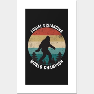 Funny Anti-Social Shirt Social Distancing World Champion T-Shirt Posters and Art